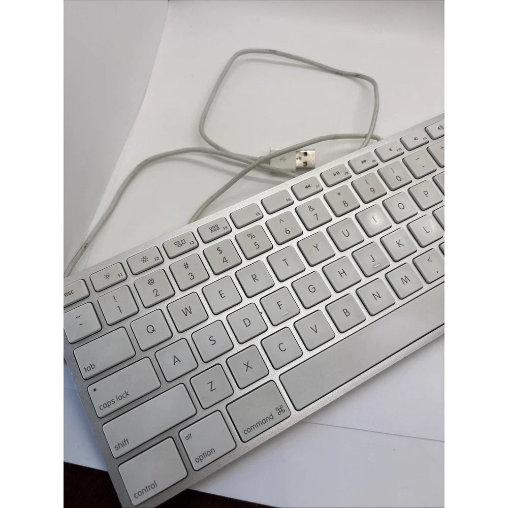 Apple A1243 Aluminum Wired Keyboard MB110LL/A🚀Full Size, Slim, Mac, Genuine OEM
